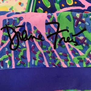 Diane Freis Bright Coloured Silk Scarf.